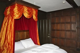 Shackleton - antique bed,bedroom,bright colours,wood panneling,period