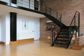 Spratts Factory - exposed brick,floor - light,floor - wooden,modern,staircase