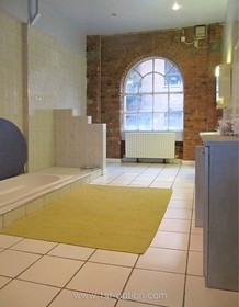 Spratts Factory - modern,bathroom,exposed brick,floor - light,floor - tiled