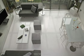 Union Wharf - dining room,floor - light,living room,minimalistic,modern