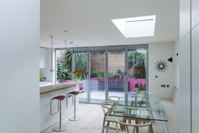 Viola - dining room,floor - light,floor - tiled,modern