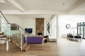 Ward House - fireplace - working,fireplace,floor - light,floor - wooden,living room,modern
