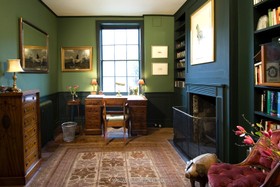 Wilkes Street - antique furniture,dark colours,period,fireplace - working,fireplace,study