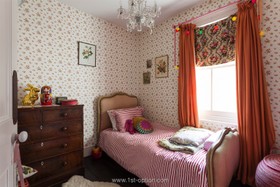 Willesden - antique bed,antique furniture,bedroom,mirror,wallpaper
