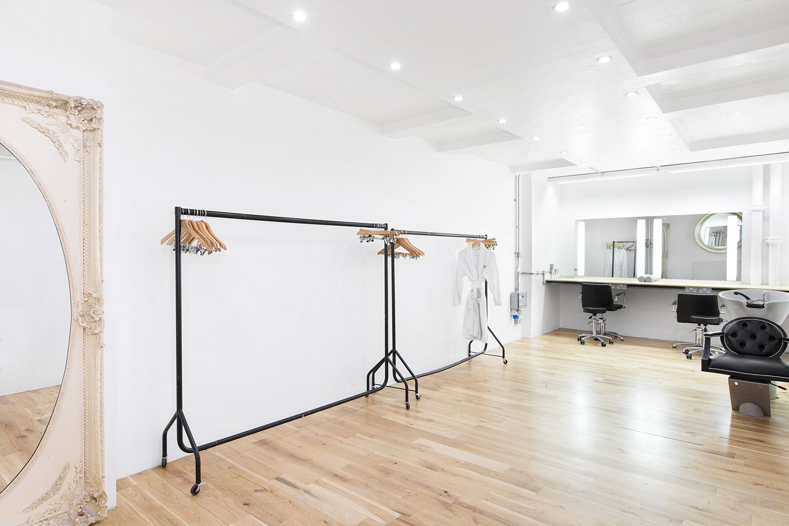 The styling and hair & makeup area in Studio 3