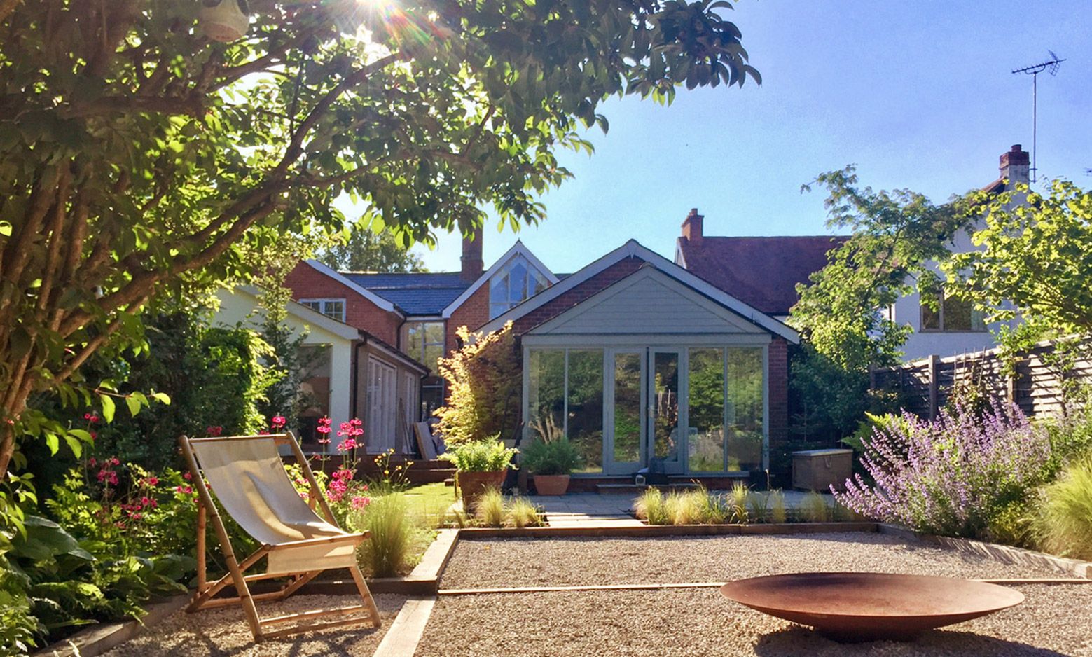 The beautifully landscaped garden