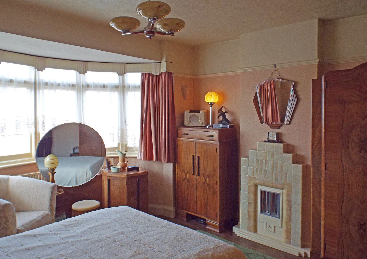 The main bedroom at Retro House