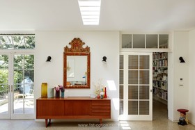 Feasts - modern kitchen island tiled floor games room exposed brick library bathtub - thumbnail