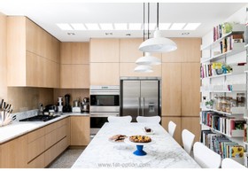Feasts - modern kitchen island tiled floor games room exposed brick library bathtub - thumbnail