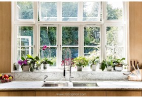 Feasts - modern kitchen island tiled floor games room exposed brick library bathtub - thumbnail