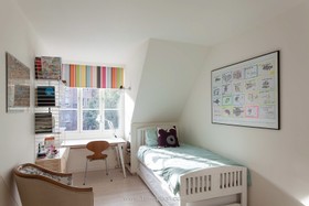 Feasts - modern kitchen island tiled floor games room exposed brick library bathtub - thumbnail