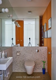 Feasts - modern kitchen island tiled floor games room exposed brick library bathtub - thumbnail