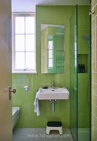 Feasts - modern kitchen island tiled floor games room exposed brick library bathtub - thumbnail