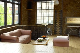 First Option Studio - studio exposed brick rustic kitchen island with hob moveable island shoreditch studio central london studios - thumbnail