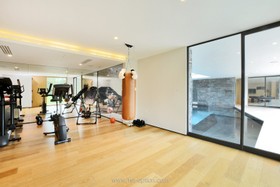 Graphite - modern kitchen island tiled floor games room exposed brick library gym pool bathtub - thumbnail