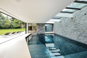 Graphite - modern kitchen island tiled floor games room exposed brick library gym pool bathtub - thumbnail