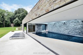 Graphite - modern kitchen island tiled floor games room exposed brick library gym pool bathtub - thumbnail