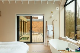 Kuku - mid-century home modern house exposed brick Mediterranean design location hire photoshoot filming london  - thumbnail